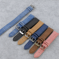 Bracelet de montre en toile de cuir véritable style denim, bracelet de remplacement souple avec boucle ardillon, 14 mm à 22 mm, accessoires de montre unisexe