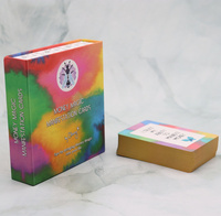 Cartes de tarot personnalisées avec impression sur mesure, bords dorés et coins découpés, jeux d'oracle dans une boîte personnalisée avec couvercle et fond