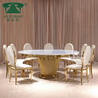 Décorations d'événements de mariage, table ronde moderne en acier inoxydable blanc pour mobilier d'hôtel, utilisation en extérieur