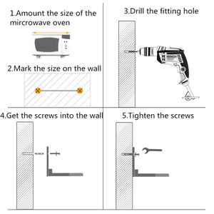 Nhà Máy tam giác treo tường Chân đế đồ nội thất phần cứng Heavy Duty sắt thép không gỉ khung gấp cho lò vi sóng Lò - Product Image 6