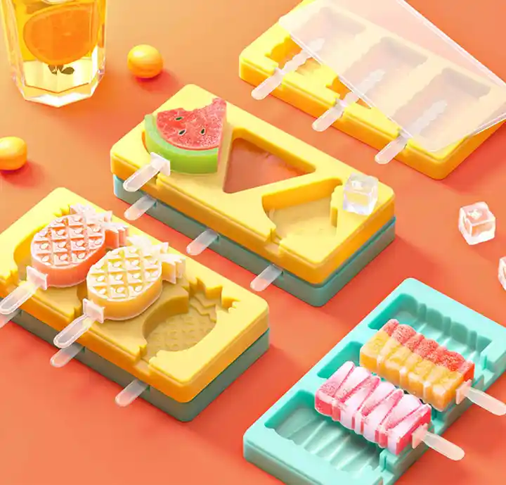 Silicone Ice Cream Mold Tools Cartoon Ice Cube Pop Ball Maker Tray