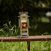 Réchaud de camping en acier inoxydable-Mini réchaud à fusée portable avec logo personnalisé Design minimaliste à faible quantité minimale de commande