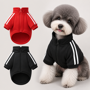 Manteau en jean de luxe pour chiens, avec fermeture éclair personnalisée, style pull de créateur, petite taille, motif lettres, vêtement mignon pour animaux de compagnie - Product Image 1
