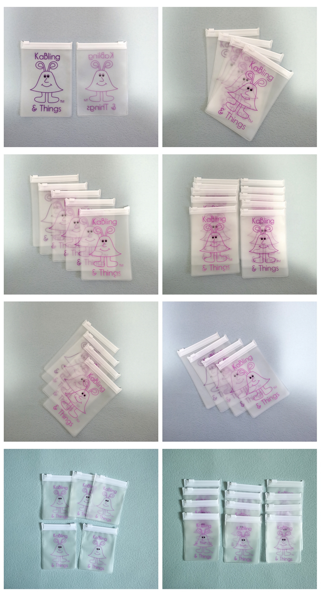 Eco-friendly Custom jewelry zipper bag pvc eva plastic bag logo printed jewelry packaging pouch