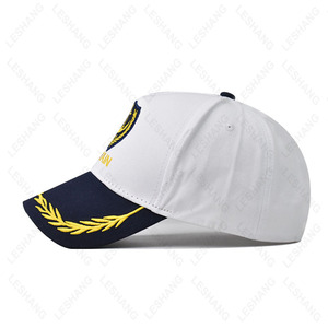 Nouvelle casquette de baseball en coton blanc à 5 panneaux avec logo brodé personnalisé, casquette de capitaine de yacht, bateau, <span class=keywords><strong>marin</strong></span>, pour hommes et femmes - Product Image 6