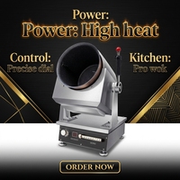 Machine de cuisson automatique commerciale pour sautés, 5 kW, cuisinière électrique de cuisine, wok de 300 mm pour restaurant et snack-bar