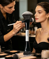 Pinceau Fond de Teint Professionnel Double Tête Grande Taille Personnalisé Végan Luxe – Offre Spéciale Usine – Outil Cosmétique à Poils Doux pour Estomper