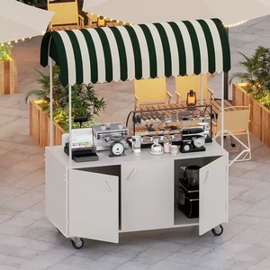 Nouveau chariot de restauration mobile commercial compact avec parasols, grill pour hot-dogs, friteuse pour vignerons, restauration rapide, crème glacée - État neuf - Product Image 6