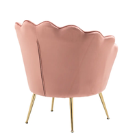 Fauteuil d'appoint moderne en velours capitonné avec dossier ailé et pieds dorés, canapé de salon rembourré, mobilier de maison confortable, vente en gros