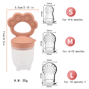 BPA Free Baby <strong>Fruit</strong> Feeder Squeeze Feeding Infant Food Dispensing With Baby <strong>Dummy</strong> Pacifier 3PC in One Set - Product Image 3