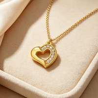 Collier chaîne à maillons en acier inoxydable pour femme, style coréen, tendance, élégant, avec zircon en forme de cœur, haut de gamme, pour couple XL673