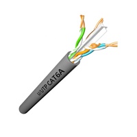 Câble Ethernet UTP-CAT6A AWG23 4*0.55mm en cuivre pur multibrins, gaine PVC CM, boîte de 305m, gris, emballage personnalisable, câbles ST