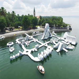 Taman Air Modular Tiup Kustom 2026 Sistem Pemasangan Cepat Anti Selip untuk Latihan Kebugaran Air dan Klub Pantai - Product Image 1