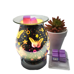Pemanas <span class=keywords><strong>Lilin</strong></span> & Aroma Elektrik Kaca 3D, Penghangat Aroma Kecil untuk Rumah, Kantor, Kamar Tidur - Product Image 3