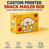 Boîte d'expédition pliable en carton ondulé 8x6x4 pour collations, emballage promotionnel personnalisé pour envoi postal