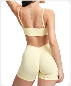 Ensembles d'entraînement 2 pièces sans couture et doux pour femmes, soutien-gorge de sport à maintien élevé, vêtements de fitness et de yoga, logo frontal, respirant - Product Image 6