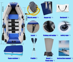 Bote Inflable de PVC para 3 Personas, 2.3M, Kayak, Canoa, Balsa, Dinghy, Hovercraft, <span class=keywords><strong>Velero</strong></span> - Product Image 5