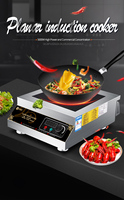 Cuisinière à induction HENGZHI en acier inoxydable pour comptoir, 3500W/5000W, commande tactile, multifonction, portable, usage commercial