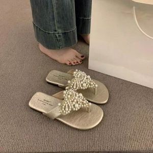 Sandalias de Tiras Estilo Hada para Mujer, Novedad 2025, Chanclas Bohemias Vintage con Detalles de Perlas - Product Image 1
