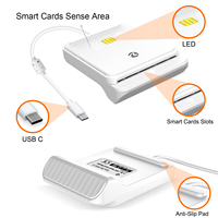 ZOWEETEK, superventas, lector de tarjetas multifunción tipo C, lector de tarjetas con Chip inteligente, escritor, OTG, Banco móvil, lector de tarjetas de crédito, pago