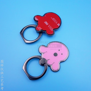 Support de téléphone personnalisé en alliage de zinc avec motif de dessin animé, adhésif arrière, fixation de bureau, couleur rouge - Product Image 3