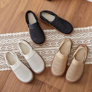 Summer Hollow Out Mesh Sandals Women Japanese Minimalist Closed Toe Slides Polyurethane <b>Soft</b> Sole Casual <b>Shoes</b> Wholesale - Product Image 1