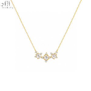 คอลเลกชันเครื่องประดับ New Rose Cut สร้อยคอแฮนด์เมดแบบมินิมอล สร้อยคอทองคำแท้ 18K ประดับเพชรทรง Rose Cut - Product Image 1