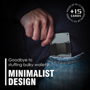 RFID Blocking Card <b>Wallet</b> Minimalist <b>Metal</b> <b>Wallet</b> with Cash Strap Stainless Steel Clip - Product Image 6