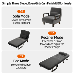 Sofá Cama Convertible Gris 3 en 1 de Polonia, Sillón Cama de 190 cm para Apartamentos Pequeños, Envío Rápido desde Polonia a la UE - Product Image 5
