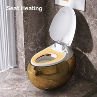 Nouvelle toilette intelligente de luxe, style créatif, ronde, en céramique, avec finition dorée, électro-plaquée