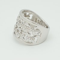 Anillo Hueco con Eslabones en Forma de Corazón de Oro de 14K con Certificación IGI/GIA, Diamante de Laboratorio de 0.24ct con Engaste de Garras, Joyería Romántica para Boda