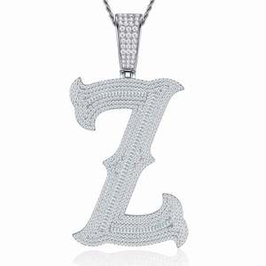 Collier Pendentif Lettre <span class=keywords><strong>V</strong></span> en Moissanite VVS, Argent 925 Plaqué Platine, Bijoux Hip Hop Personnalisés avec Nom, Vente en Gros Usine - Product Image 6