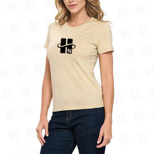 T-shirt personnalisé de haute qualité imprimé à base d'eau, 180 g/m², fin, respirant, col rond, coupe classique pour femmes, t-shirts en coton doux - Product Image 2