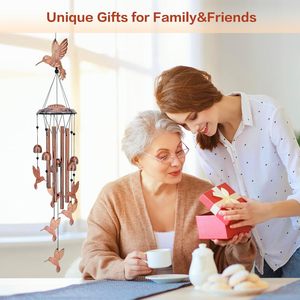 Hummingbird Wind Chimes Outdoor <b>Gifts</b> for Women/Men/Mom/Wife/Grandma Birthday <b>Gifts</b> <b>Memorial</b> <b>Gift</b> Metal WindChime - Product Image 2