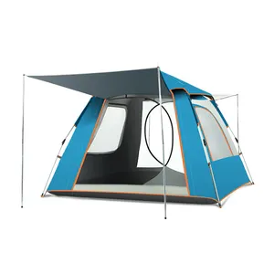 Tenda de acampamento automática para barracas grandes, tecnologia protetora solar verde, à prova de intempéries, casa para viver