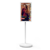 Téléviseur intelligent portable LCD de 21,5 pouces avec écran tactile, caméra intégrée, Wi-Fi, Google Play, tablette d'affichage, utilisation en ascenseur, centre commercial, roues