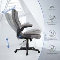 Silla de Oficina Gerencial Acolchada y Tapizada, con Ajuste de Altura, Reclinable en Múltiples Ángulos, Giratoria, para Escritorio, Uso Comercial y Laboral