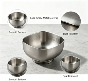 Saladiers ronds en acier inoxydable de haute qualité, bols mélangeurs de différentes tailles, vaisselle de cuisine personnalisable, vente en gros - Product Image 4