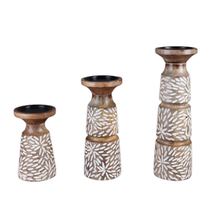 Bougeoir en bois de table personnalisé gravé Design Home Decoration Gift Living Room Wedding Party Event Decoration - Product Image 1