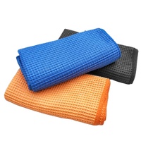 Tisu Basah Mobil Pola Waffle Mikrofiber, Kain Penggosok Dapur Rumah Tangga yang Menyerap, Lap Kaca Anti Noda, Pembersih Rumah