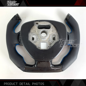 Volant chauffant en fibre de carbone personnalisé de style F1 haute performance pour <span class=keywords><strong>Chevrolet</strong></span> <span class=keywords><strong>Corvette</strong></span> C7 Z06 ZR1 2014-2019 Camaro C6 C8 - Product Image 5