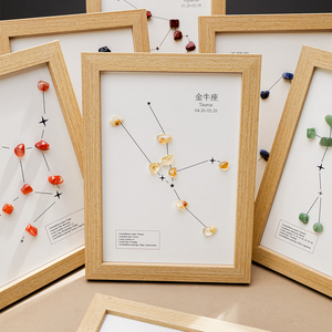 Cadre photo en cristal naturel avec 12 signes du zodiaque, ornements en éclats de cristal, pour la guérison, le Reiki, la décoration intérieure, l'équilibre énergétique, cadeau en gros - Product Image 4
