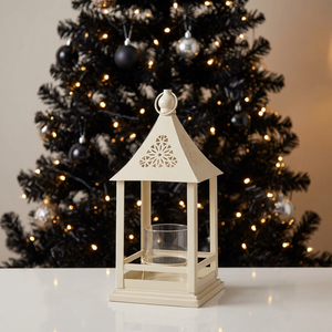 Wholesale Ivory Metal Moroccan Style <b>Mini</b> Candle <b>Lantern</b> for Home Tabletop and Hanging Decoration - Product Image 3