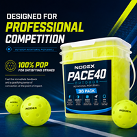 NODEX Lot de 36 balles de pickleball portables, personnalisées, à bon rebond, 40 trous, légères, thermoformées par rotation, pour l'entraînement
