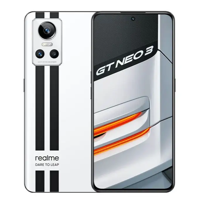 Оригинальный Realme GT Neo 3 80 Вт 5 г смартфон 6,7 "amooled 2412x1080 120 Гц MTK плотность 8100 Mali-G610 MC6 5000 мАч NFC Android 12