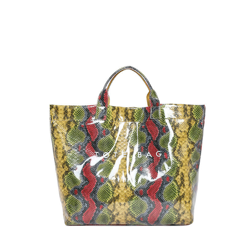 2025 Fashion New Snake Pattern Handbag Luxury Design Women PVC