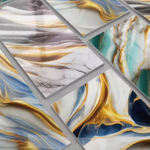 Stickers auto-adhésifs modernes 30*60cm Papier peint PVC imperméable ressemblant à du marbre pour décoration murale Décalcomanies pour le salon - Product Image 6