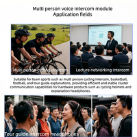 Módulo de Intercomunicación Inalámbrico para Trabajo en Equipo, Sistema de Auriculares para Intercomunicación, 20 Personas, 500m de Comunicación, Placa Base de Walkie-Talkie