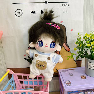 Vêtements pour poupée Lina Bear en peluche 15cm 20cm, ensemble de vêtements et accessoires, ensemble pantalon à bretelles, <span class=keywords><strong>chemise</strong></span> décontractée, style mignon - Product Image 5