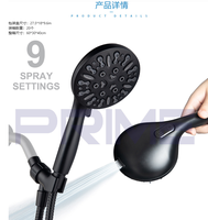 Pommeau de douche à main moderne américain à 9 fonctions stimulant la pression et économisant l'eau pistolet de pulvérisation multifonction Massage par jet